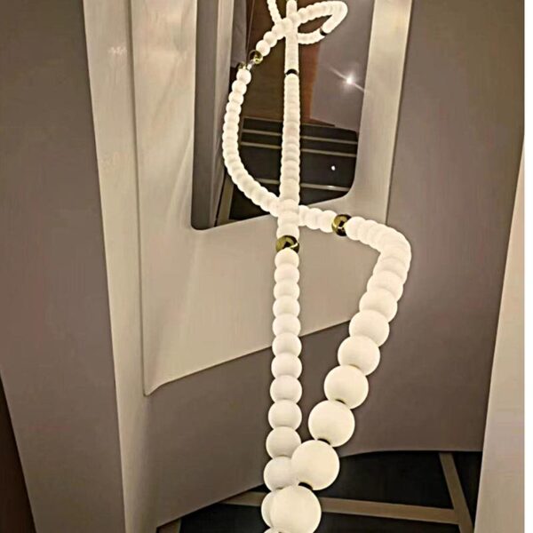 White Acrylic Beads Chandelier