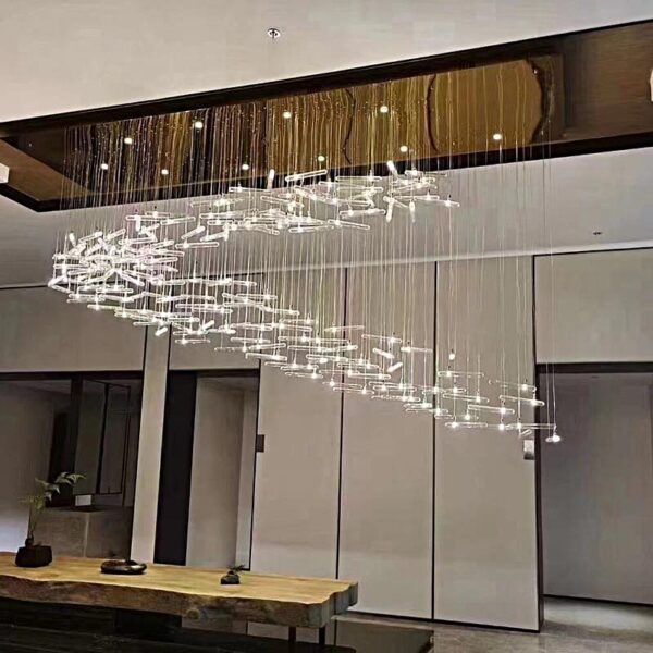 Lampadario in vetro personalizzato per hotel