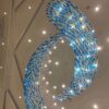 Blue Water Drop Glass Chandelier