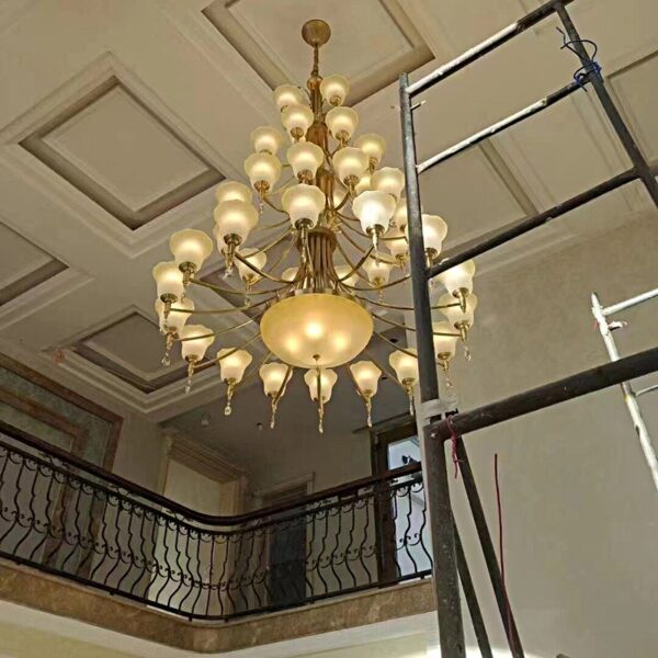 Lampadario in vetro da costruzione duplex