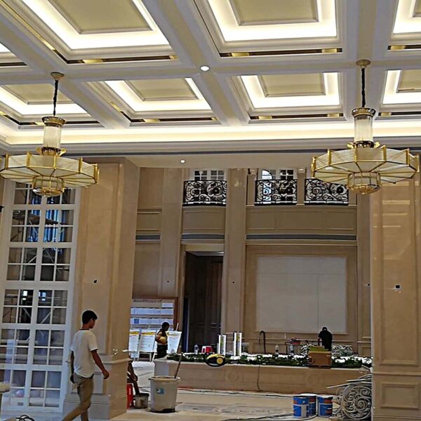 High Ceiling Glass Chandelier