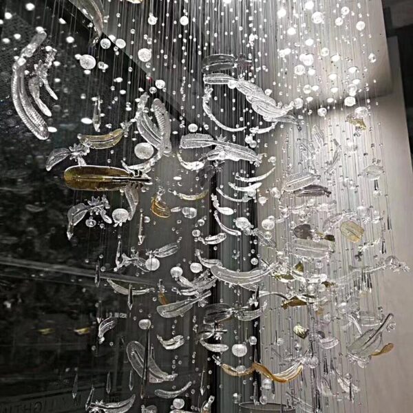 Transparent Feather Pendant Lamp