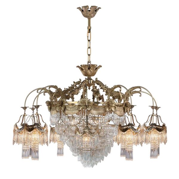 Lustre de cristal de latão de ramo - Imagem 2