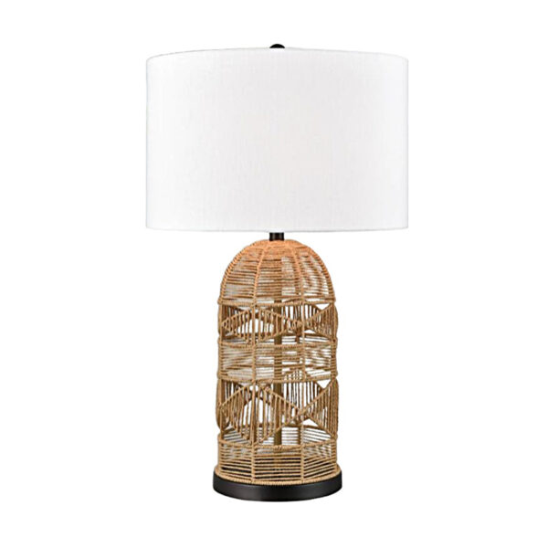 Lampe de table en corde de papier tissé