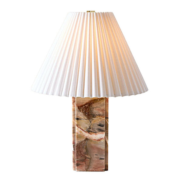 Candeeiro de mesa simples em mármore branco - Imagem 2