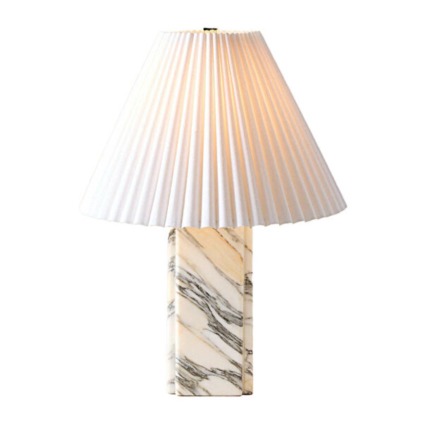 Candeeiro de mesa simples em mármore branco - Imagem 3