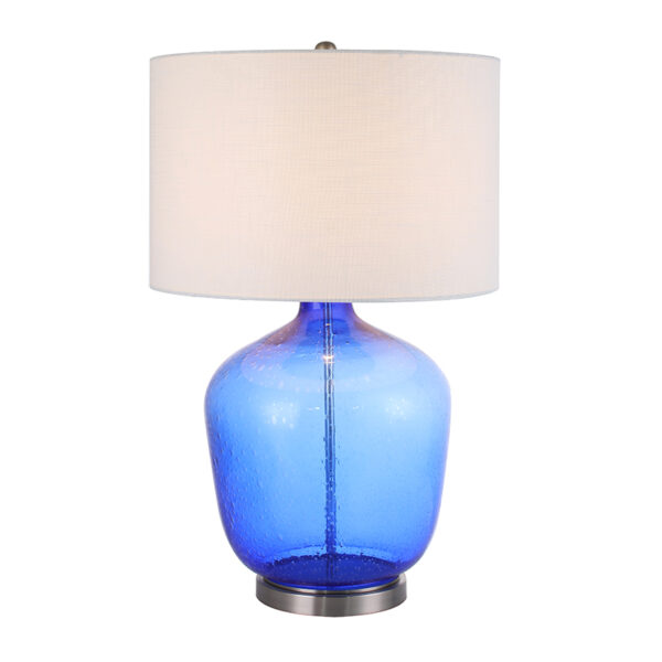 Lámpara de mesa de estilo de vidrio azul