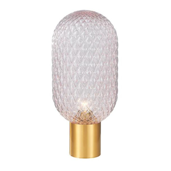 Tischlampe aus violettem Glas