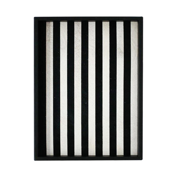 Black White Horsehair Tray - Image 2