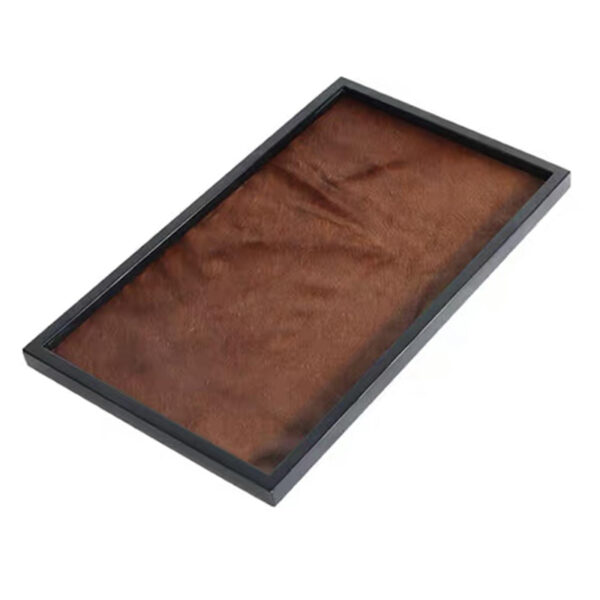 Bandeja de mesa de cuero marrón - Imagen 2