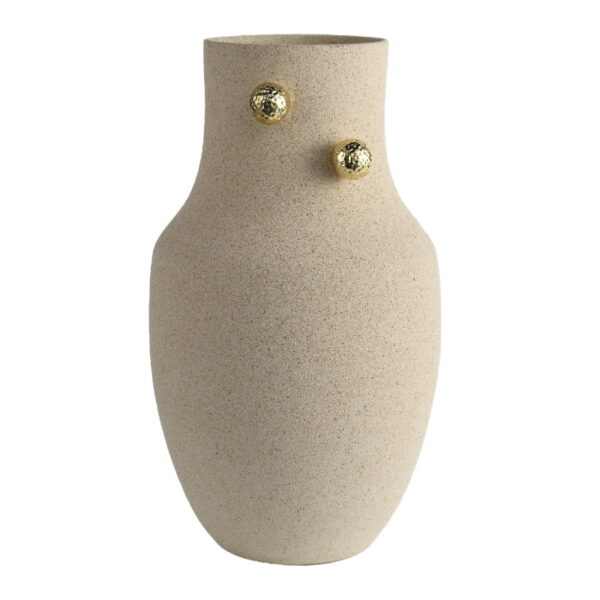 Eenvoudige beige keramiekvaas - Afbeelding 2