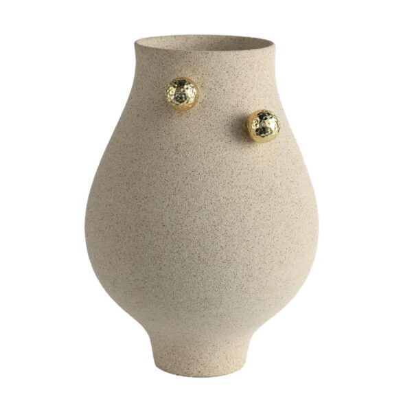 Eenvoudige beige keramiekvaas