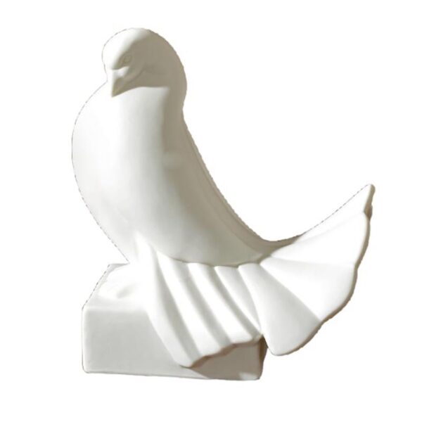 Witte keramische duiventafeldecor