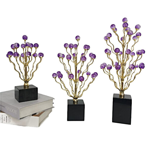 Perles de verre violettes, décoration d'intérieur