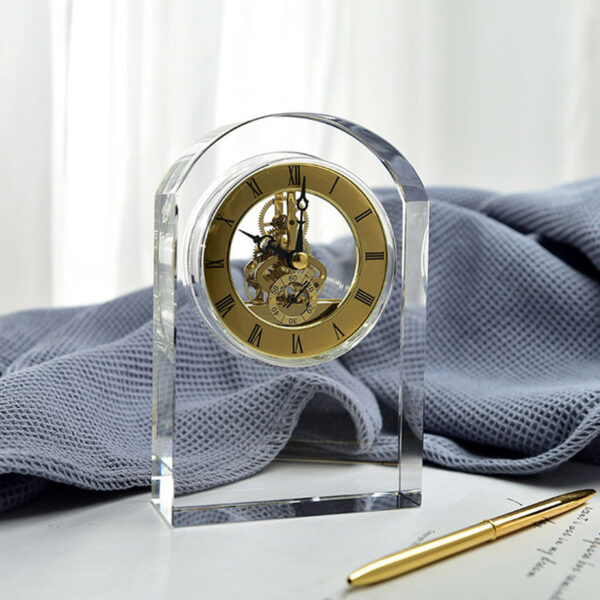Jam meja kristal berbentuk lengkungan - Gambar 3