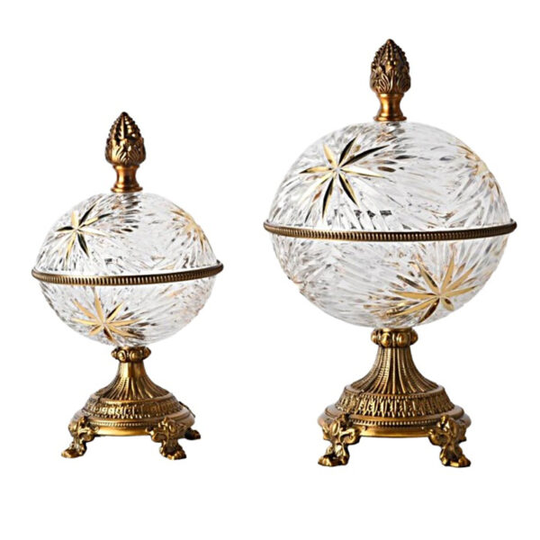 Boîte de rangement en verre en alliage de zinc