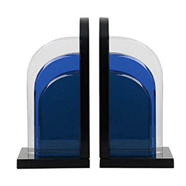 Modern Blue Crystal Bookends