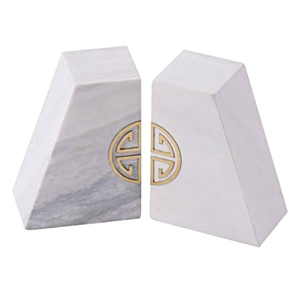 Suportes para livros de mesa de mármore branco