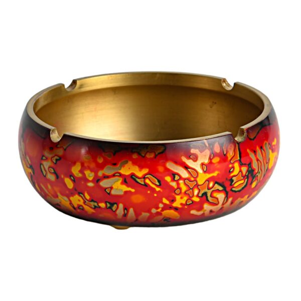 Posacenere rotondo in ottone rosso
