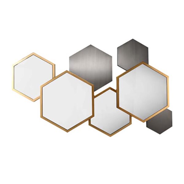 Zilveren rhomboid glazen spiegel