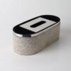 Oval Iron Leather Tissue Box