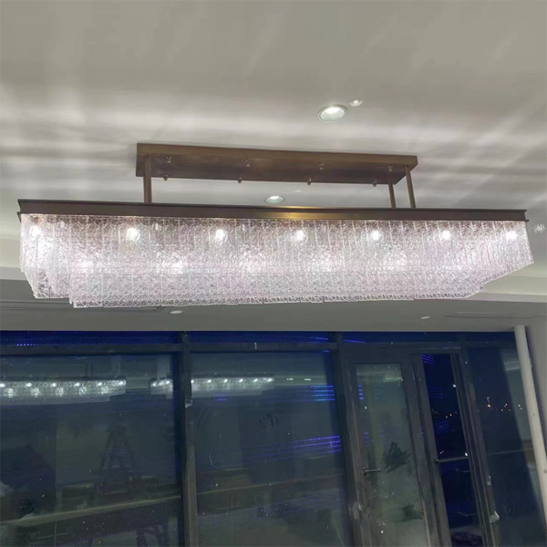 Clear Glass Sheet Ceiling Lamp