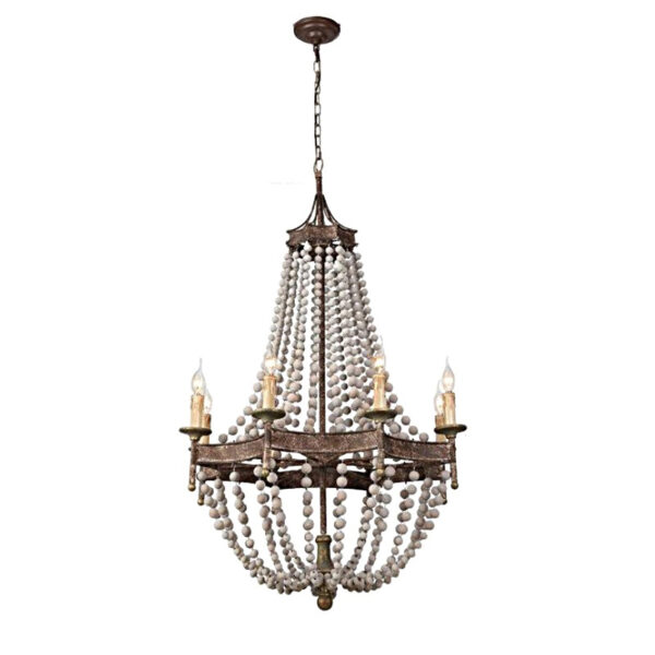 Apartment Wood Bean Chandelier
