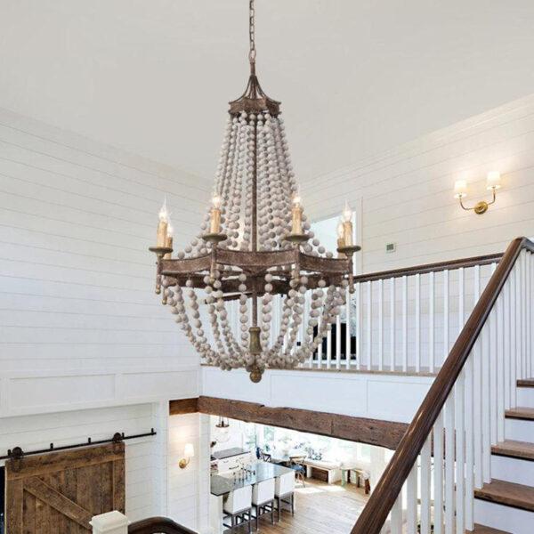 Apartment Wood Bean Chandelier - Image 2