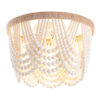 White Wood Bean Ceiling Lamp