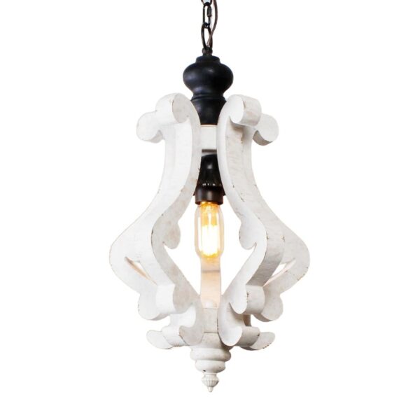 Luci lanterna in legno bianco