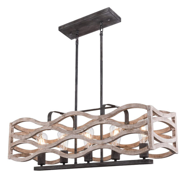 Metalen houten hanglamp
