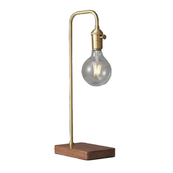 Lampu Meja Tugas Kayu Kuningan