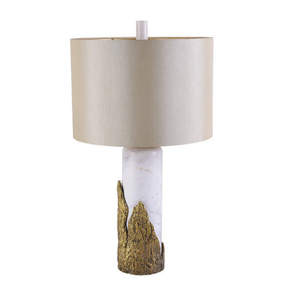 Lampada da tavolo classica in marmo bianco
