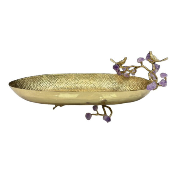 Gold Bird Brass Fruit Plate