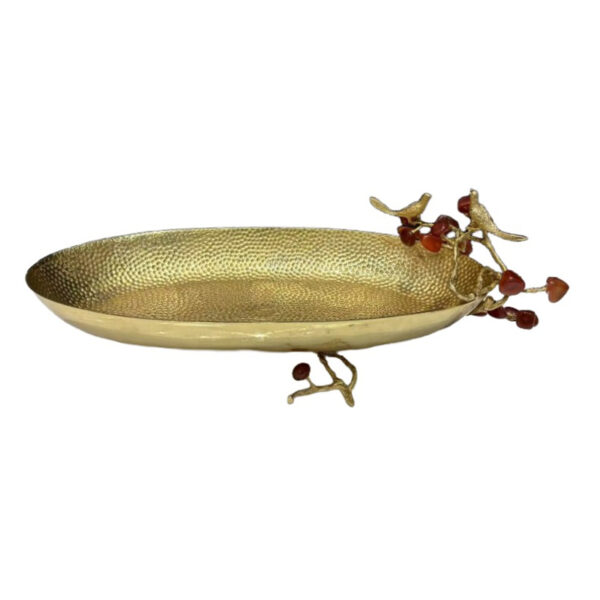 Gold Bird Brass Fruit Plate - Image 2