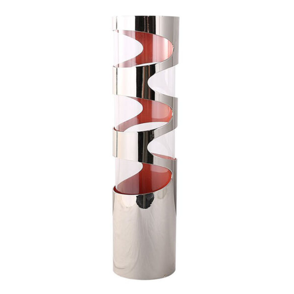 Cylindrical Silver Glass Vase - Image 2