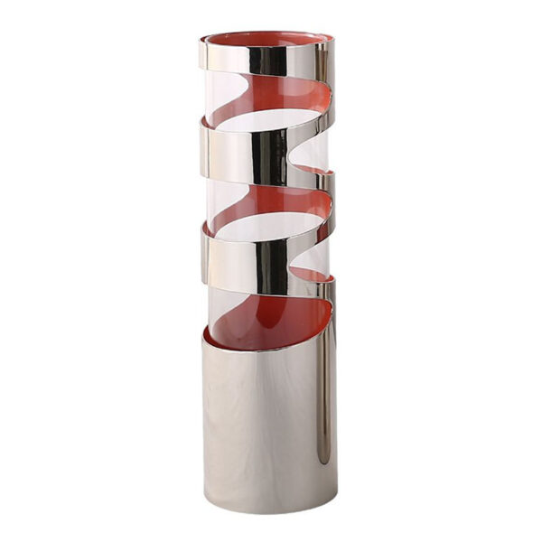 Cylindrical Silver Glass Vase