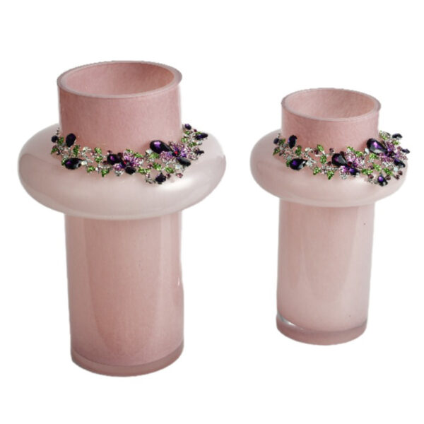 Vaso de liga de vidro rosa - Imagem 3