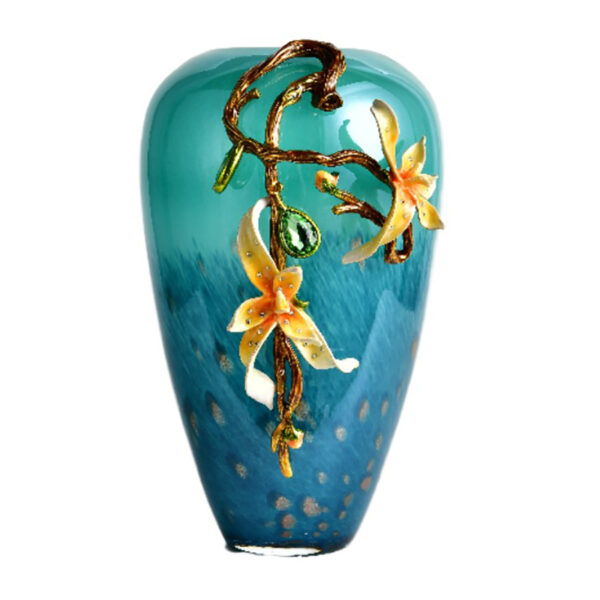 Blaue Glas-Emaille-Vase - Bild 2