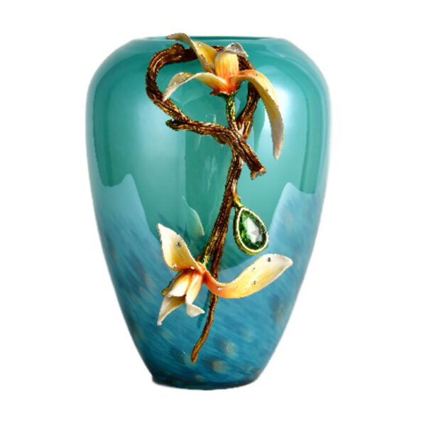 Blaue Glas-Emaille-Vase