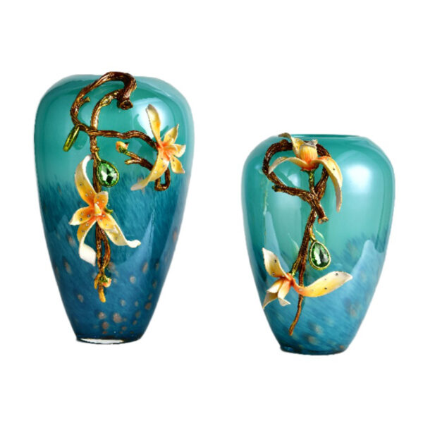 Blaue Glas-Emaille-Vase - Bild 3