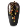 Black Glass Enamel Vase