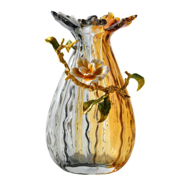 Orangene Glas-Emaille-Vase - Bild 2