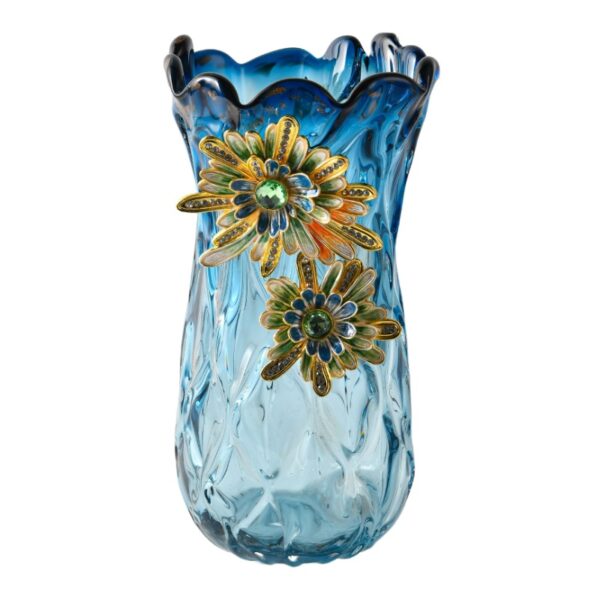 Vase en verre bleu transparent - Image 2