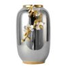 Керамическая ваза с серебряным цветком
