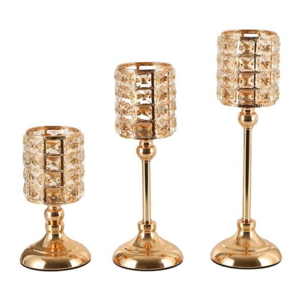 Gold Crystal Candle Holder
