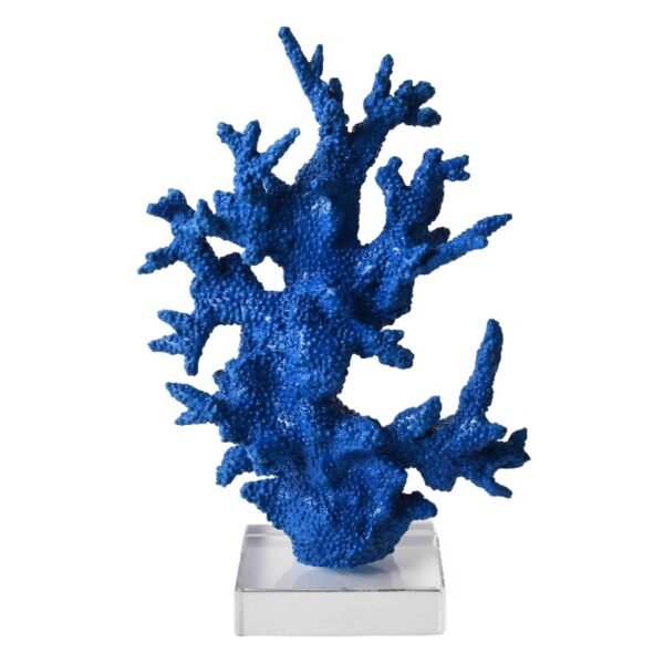 Decorazione da tavolo in cristallo di resina blu