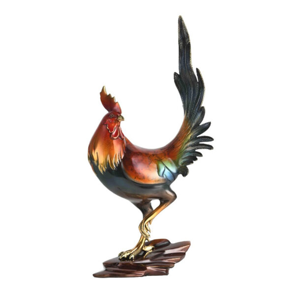 Rooster Sculpture Brass Table Decor