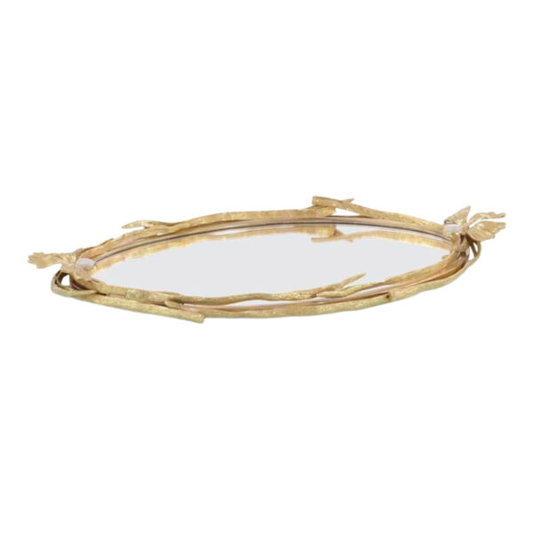 Plateau de surface de miroir en laiton de branche