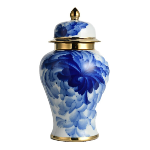 Barattolo portaoggetti in ceramica cinese blu - Immagine 2